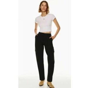 Wilfred Free Modern Cargo Pant Black High Rise Classic‎ Leg Button Fly Size 6
